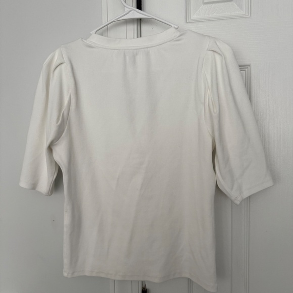 White House Black Market WHBM FORME™ Ribbed Stretch Henley - Picture 4 of 4
